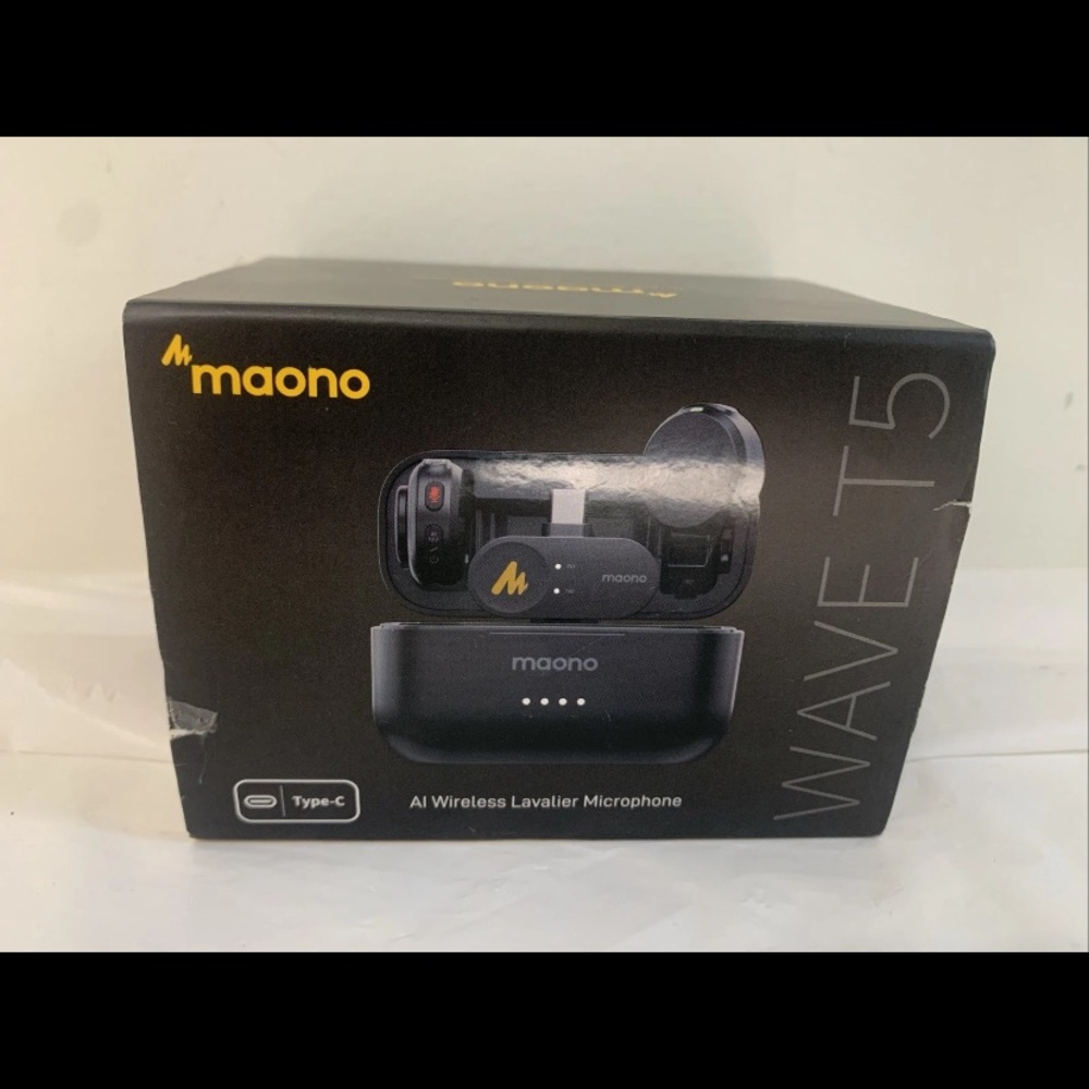 Maono Wave T5 AI Wireless Lavalier Combo Kit Lightning USB-C 3.5mm New Open Box